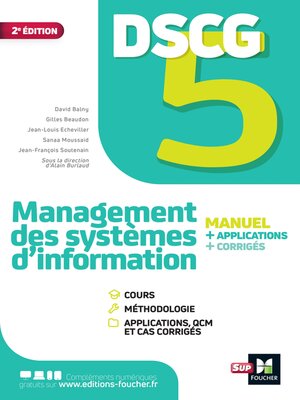 cover image of DSCG 5, Management des systèmes d'information, Manuel et applications
